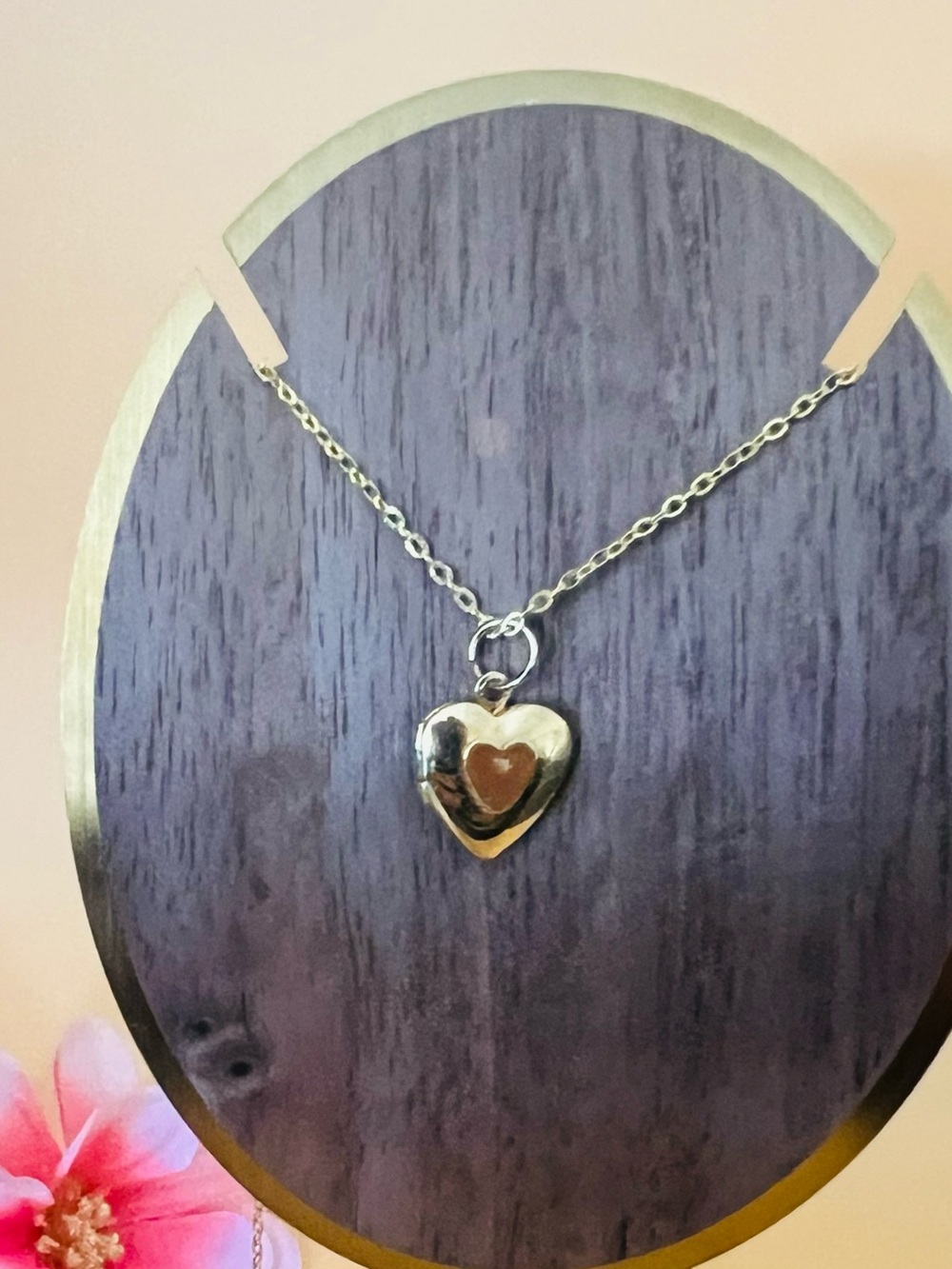 Small Gold plated heart locket plus matching necklace